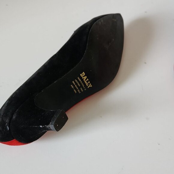 BALLY | Suede Heels Red Black Sz 6 - Picture 5 of 6